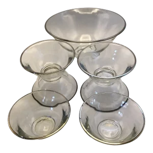 Vintage Platinum Rim Noritake Salad Bowl Set- Set of 7