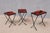 French Modern Nesting Tables with Red and Orange Ceramic Tile Tops, 1950s, Set of 3 For Sale - Image 13 of 15
