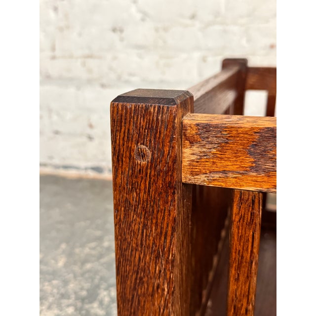 Mid 20th Century Craftsman Style Mission Oak Magazine Holder For Sale - Image 10 of 11