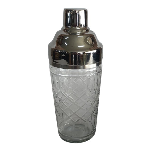Late 20th Century Cut Crystal Cocktail Shaker For Sale