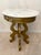 Victorian Victorian Style Oval Marble Top Gold Color Accent Table Vintage Excellent Condition For Sale - Image 3 of 10