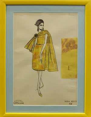 "Nina Ricci 'Capucine' 68" Watercolor Fashion Plate
