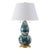 Contemporary Color Swirls Marbled Glass Table Lamp in Blue/White - a Pair For Sale - Image 3 of 6