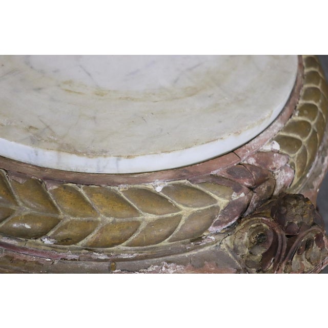 François Linke Carved French Louis XV Marble Top Pedestal Low Table Attr. Francois Linke For Sale - Image 4 of 11
