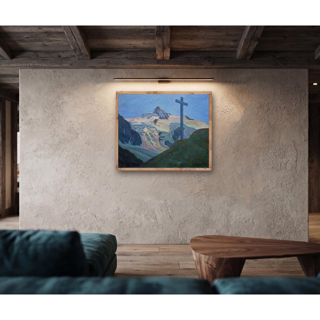 Willi Hans Schwarz, Grossglockner, Austrian Alps, 1920s, Oil Painting on Canvas, Framed For Sale - Image 11 of 15
