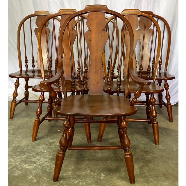 Vintage Virginia House Farmhouse Windsor Dining Chairs Set of 6