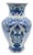 Handmade Ceramic Faceted Vase (30cm) Hexagonal Blue and White Cypress & Tulip Pattern For Sale