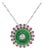 Mid Century Diamond Ruby Jade 18k White Gold Necklace For Sale