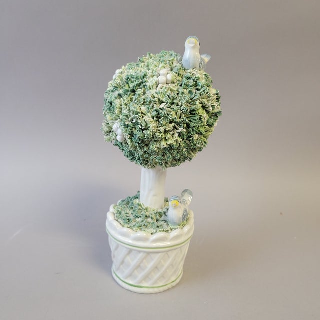 Traditional Italian Porcelain Topiary With Birds For Sale - Image 3 of 8
