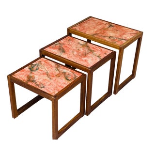 Vintage Scandinavian Teak Nesting Tables, 1960s, Set of 3 For Sale