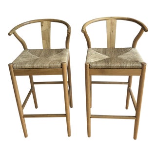Restoration Hardware Wishbone Bar Stools - a Pair For Sale