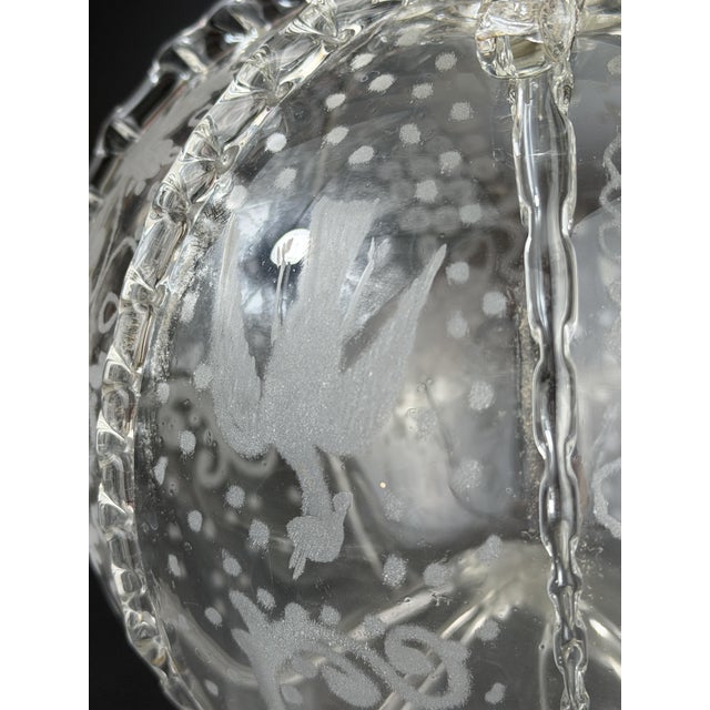 Antique Dutch Engraved Glass Decanter with Birds and Grapes, 1700s For Sale - Image 11 of 13