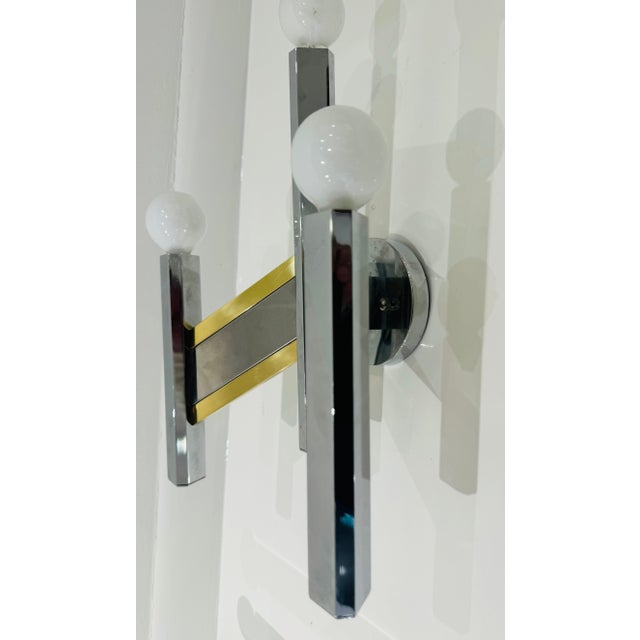 Set of Sciolari 1960 Space Age Italian Mid Century Wall Lamps For Sale - Image 10 of 12