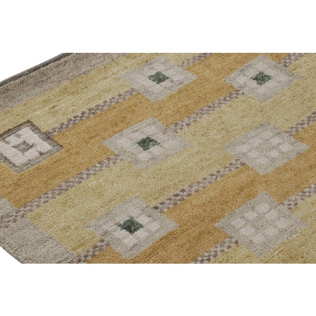 Not Yet Made - Made To Order Rug & Kilim’s Scandinavian Style Custom Rug in Gold, Beige-Brown Geometric Patterns - 6x9 For Sale - Image 5 of 7