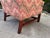 Dark Pink Vintage American Flamestitch Wingback Chair + Ottoman For Sale - Image 8 of 11