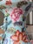 Mid 20th Century Large Hand-Painted Turquoise Porcelain Floor Vase, 23.5” For Sale - Image 5 of 9