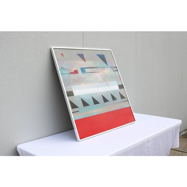 Gray 1988 Richard Hammond Flight-3 Abstract Expressionism Artwork Enamel and Resin For Sale - Image 8 of 18