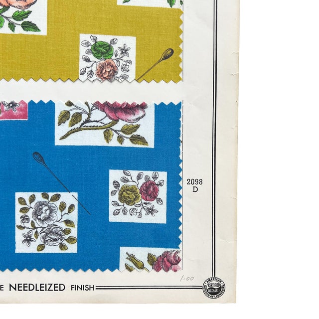 Mid-Century Modern 1956 E&w Quadriga Cloth Fabric Sample Board, Mid-Century Textile Display For Sale - Image 3 of 9