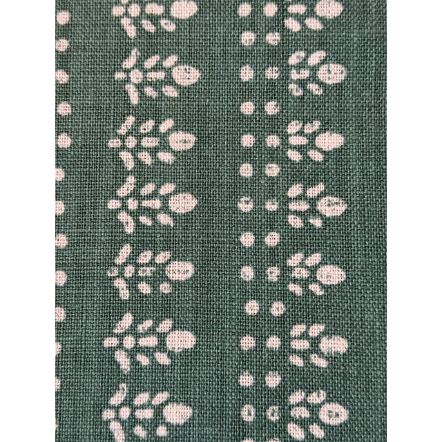 Alice Sergeant Textiles Najwa Reverse Linen Fabric in Pool Colorway 1 Yard Hand Printed For Sale - Image 4 of 5