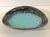 A beautiful Mid-Century Modern decorative German ceramic pottery bowl in black, robins egg blue and white with 24k gold...