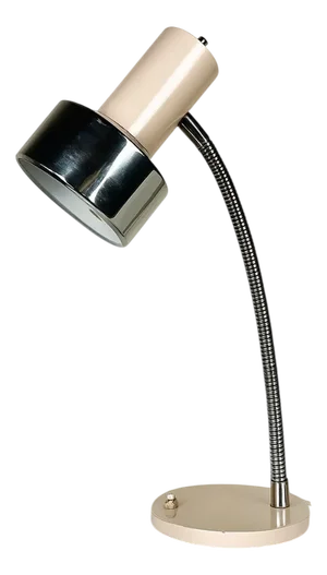 Vintage Beige and Chrome Articulated Lamp, 1970s