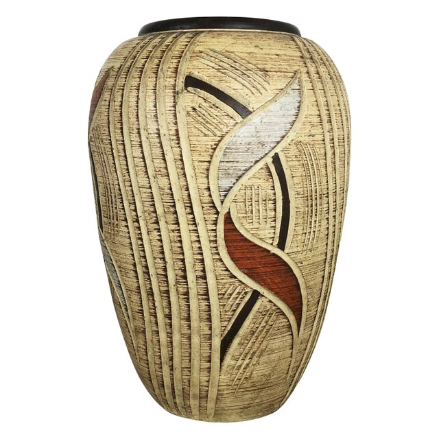 Germany Multi-Color Ceramic Pottery Vase by Franz Schwaderlapp for Sawa Ceramic, 1960s For Sale - Image 12 of 12