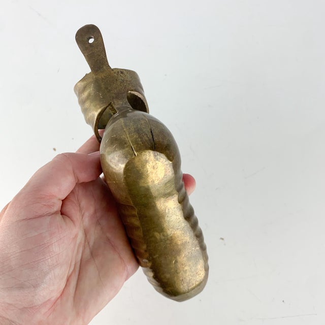 Late 20th Century Vintage Brass Ballet Pointe Shoe With Hole for Wall Hanging Pocket For Sale - Image 5 of 9