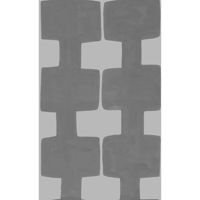 Modern Blocks Wallpaper by Paule Marrot in Stone For Sale