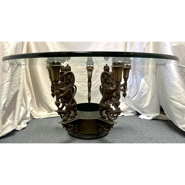 Antique Architectural Salvage Bronze Regency Royal Lion Epergne Coffee Table For Sale - Image 13 of 13