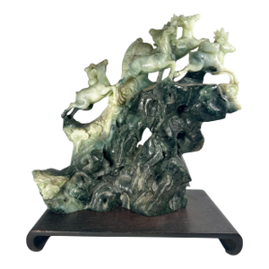 Chinese Natural Large Dushan Jade Carving Qing Dynasty