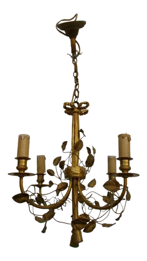 Antique C1910 Louis XVI Style Bronze Maison Jansen Style Chandelier