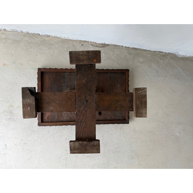 Brown Vintage Hand Carved Tramp Style Side Table For Sale - Image 8 of 10