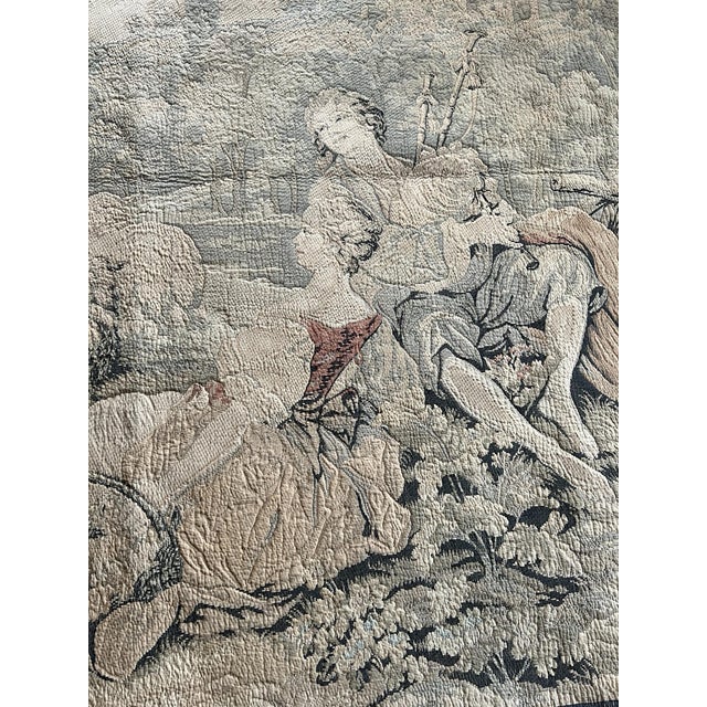 Vintage French-Style Jacquard Woven Pastoral Tapestry, 72” X 54” For Sale - Image 10 of 10