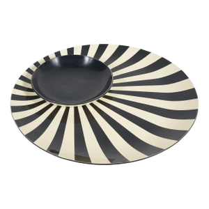 Melamine Relish Tray and Cracker Tray , Black and White