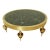 Modernist Art Deco Style Coffee Table in Brass With a Green Marble Top For Sale