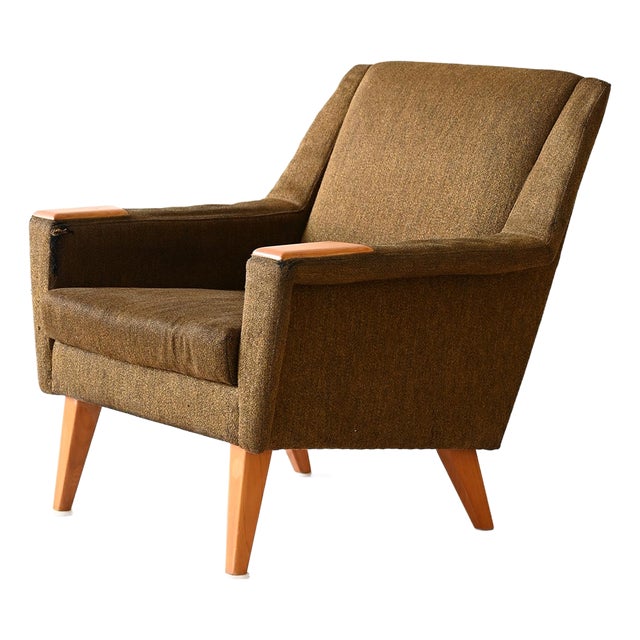 Vintage Scandinavian Armchair with Original Fabric, 1960s For Sale
