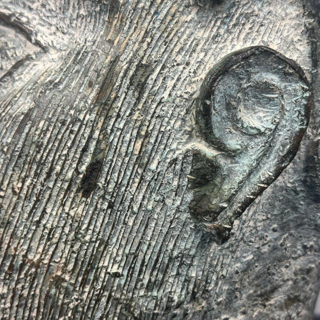 Metal Benin Patinated Bronze Head For Sale - Image 7 of 13