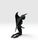 Silver Signed & Dated 1997 Modernist Bronze Kneeling Angel Sculpture For Sale - Image 8 of 10
