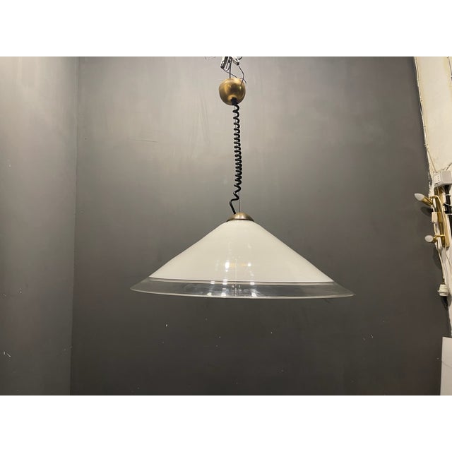 White Murano Glass Pendants, 1970s, Set of 2 For Sale - Image 8 of 15