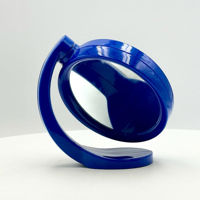 Space Age Rotating Vanity Mirror in Blue, 1970s For Sale - Image 4 of 11