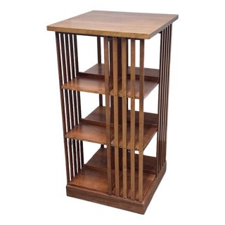 Circa 1999 Stickley Mission Collection Revolving Bookcase For Sale