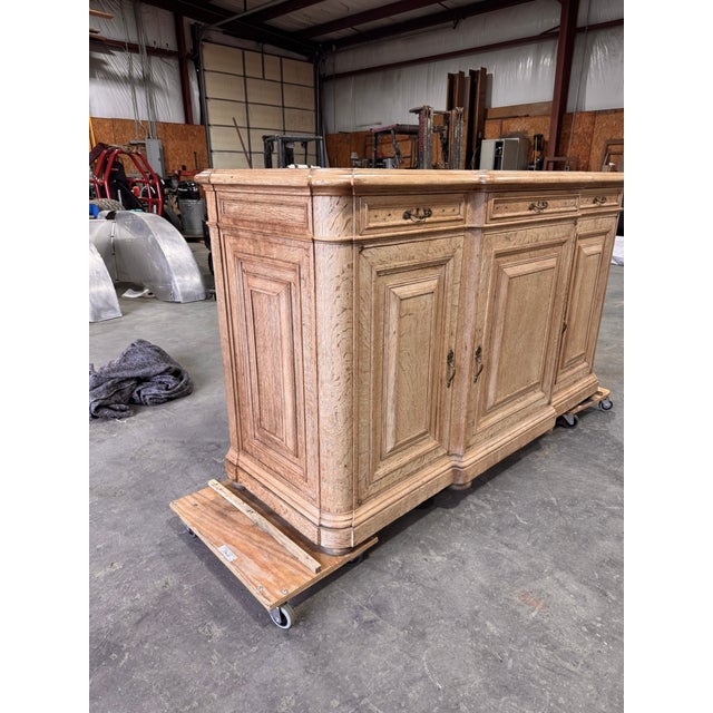 French 19th Century Bleached Oak Server For Sale - Image 3 of 18