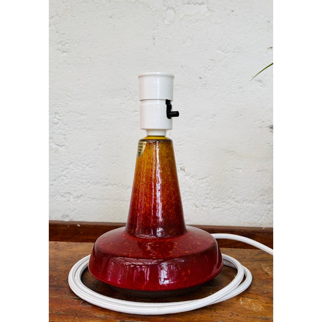 Michael Andersen & Son Red Volcanic Glazed Table Lamp by Michael Andersen & Son for Søholm, 1960s For Sale - Image 4 of 9