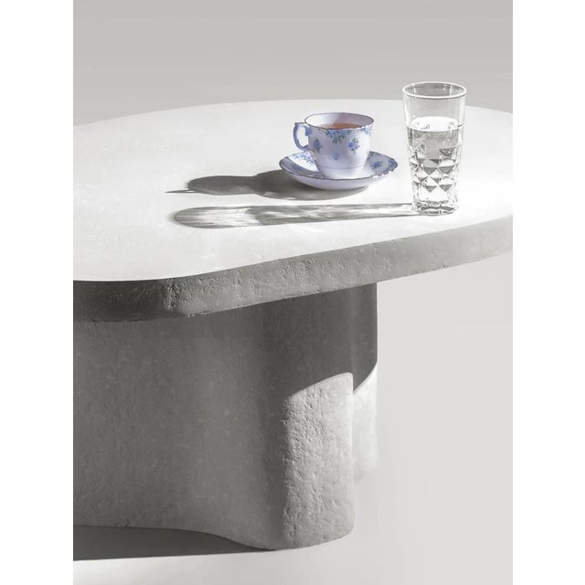 Contemporary White Stone Coffee Table by Donatas Zukauskas For Sale - Image 3 of 12