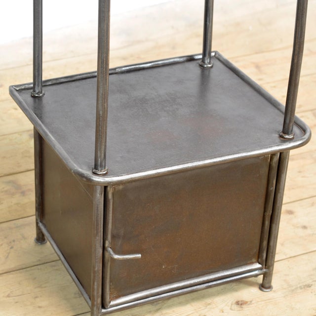 Black Vintage Iron Bedside Table, 1910s For Sale - Image 8 of 12