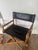 McGuire Pair of Vintage McGuire San Francisco Director Chairs in Black Leather and Oak For Sale - Image 4 of 12