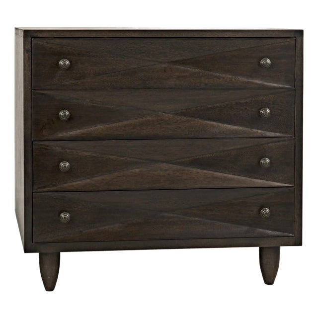 NOIR Diamond Chest, Ebony Walnut For Sale