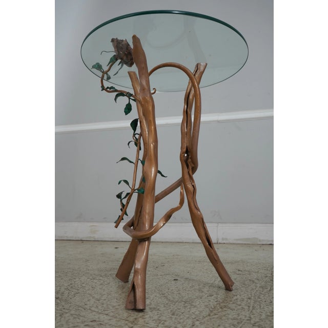 Stunning Italian Toleware Floral Base Iron Occasional Table For Sale - Image 12 of 12