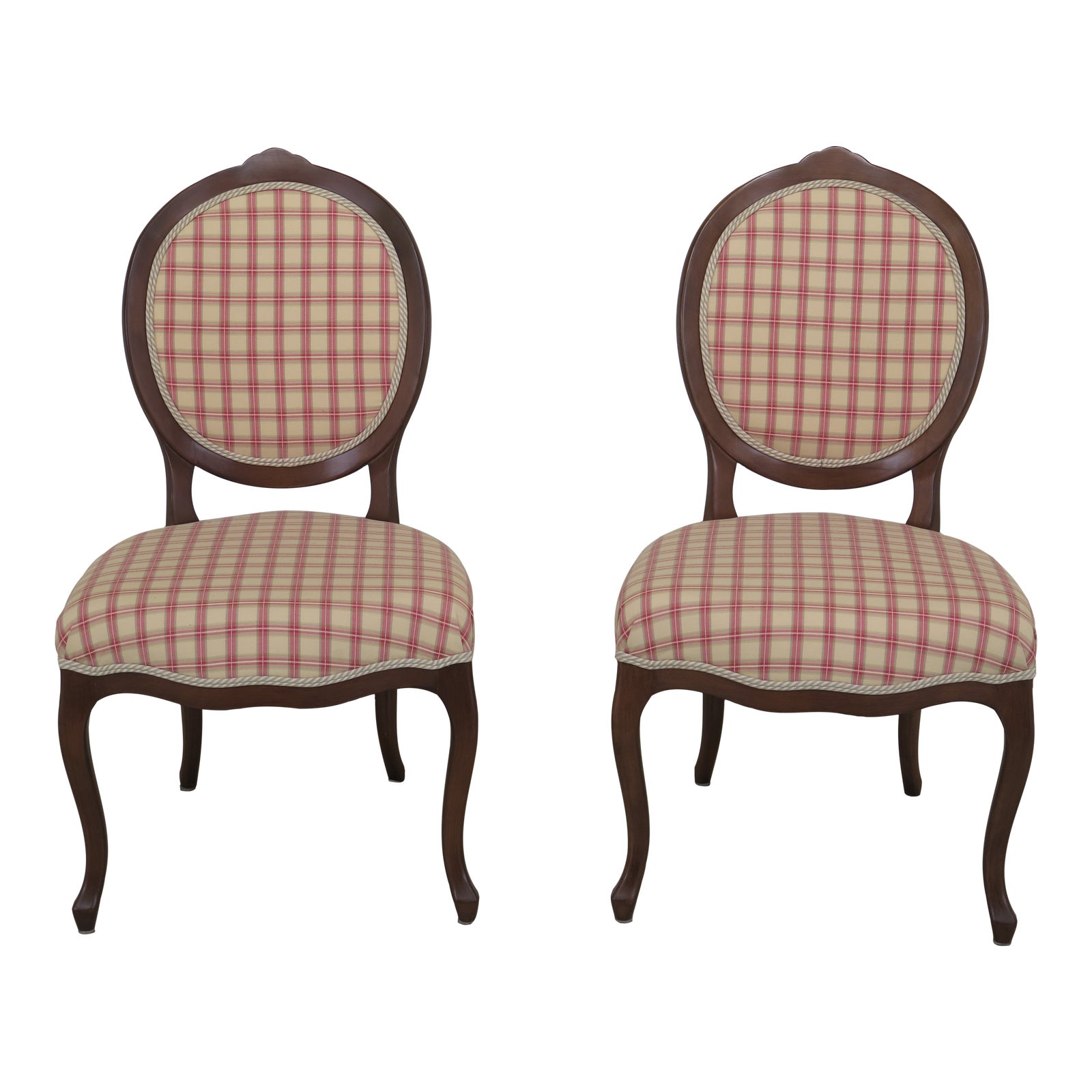 Modern Calico Corners French Style Upholstered Side Chairs A Pair