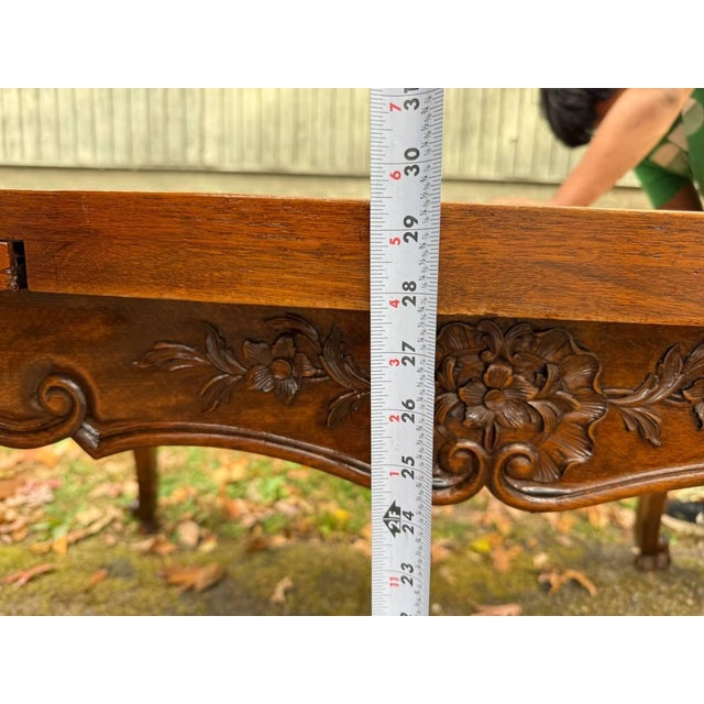 Vintage Rococo French Provincial Style Draw Leaf Dining Table For Sale - Image 13 of 17